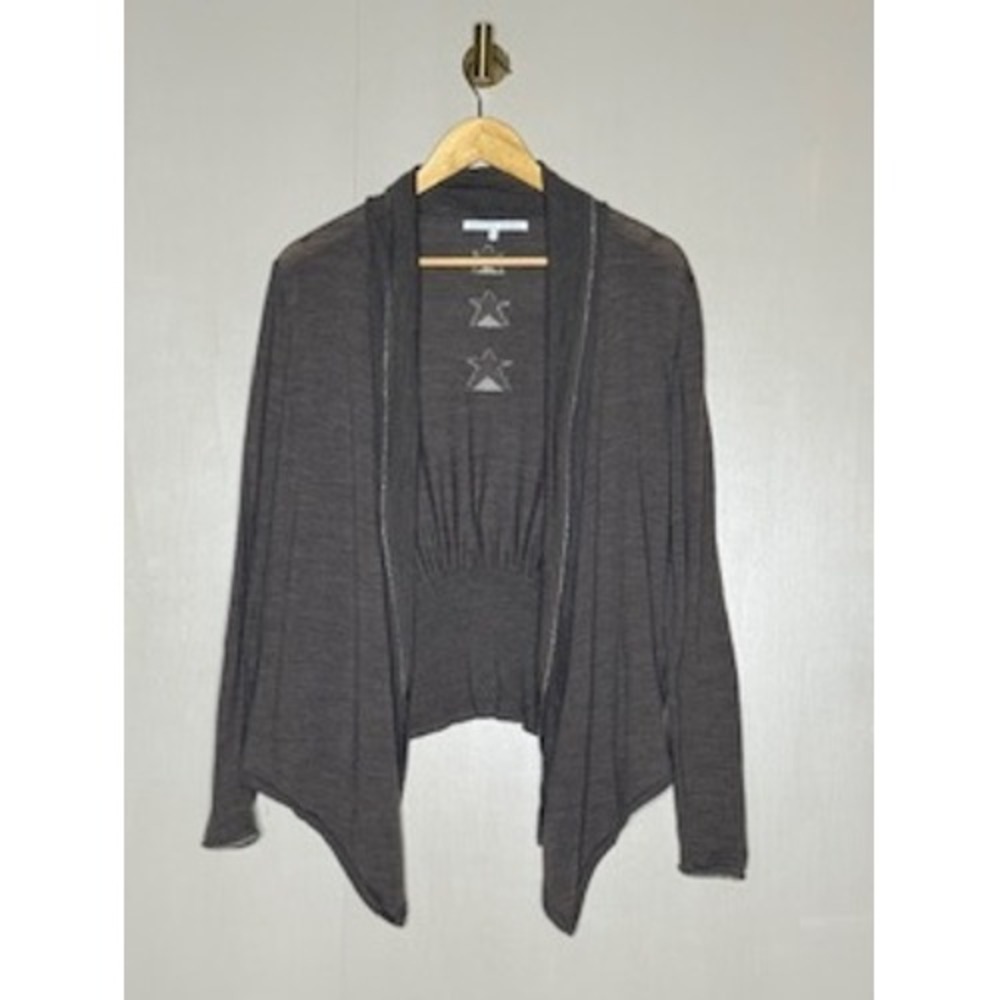 Patrice Breal 100% Wool Star Drape Cardigan Taupe‎ Size 4